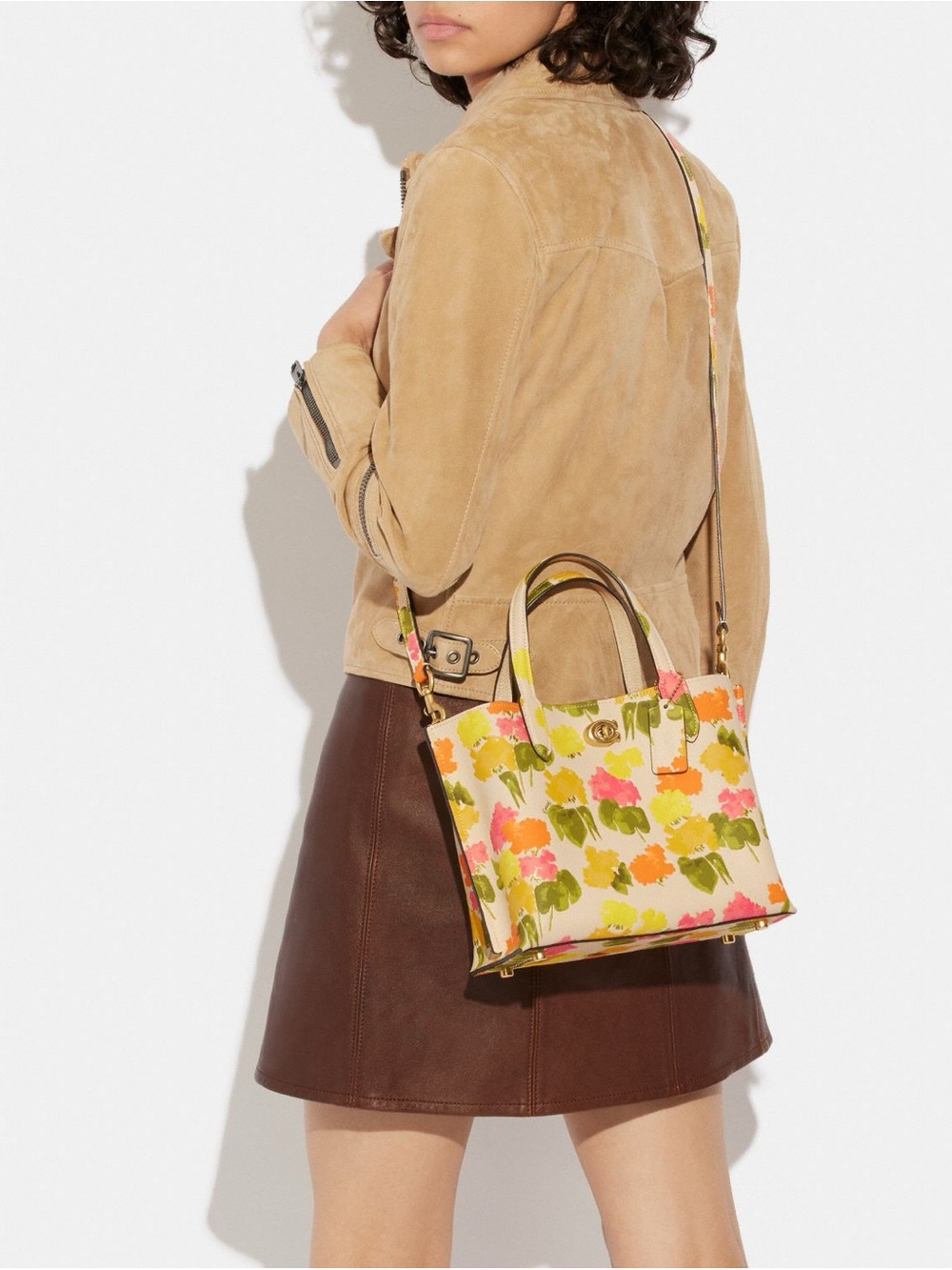 COACH Willow Tote Bag 24 With Embossed Floral Print & Matching Wallet CC389 - Picture 15 of 15